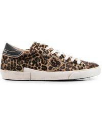 Philippe Model - Prsx Low Leopard-Print Paris Sneakers - Lyst