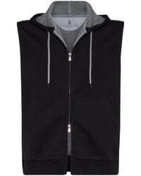 Brunello Cucinelli - Cotton Blend Sleeveless Hooodie - Lyst