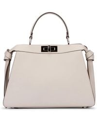 Fendi - White Peekaboo Iseeu Medium Leather Tote Bag - Women's - Calf Leather - Lyst