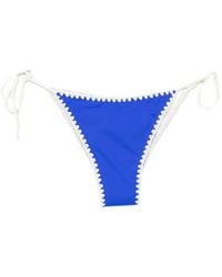 Leslie Amon - Lucy Crochet-Trim Bikini Bottom - Lyst
