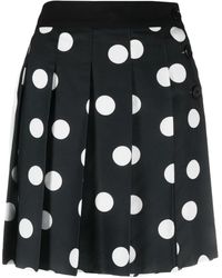 MSGM - Polka Dot Pleated Mini Skirt - Lyst