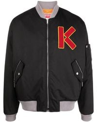 KENZO - Bomberjacke Mit Logo-Stickerei - Lyst