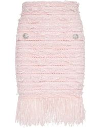 Balmain - Tweed Pencil Skirt - Lyst