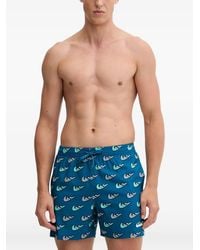 Nike - Swoosh-Print Swim Shorts - Lyst