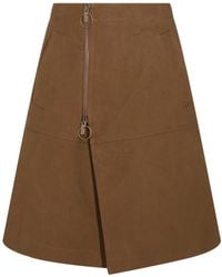 Burberry - Jupe En Coton À Coupe Mi-Longue - Lyst