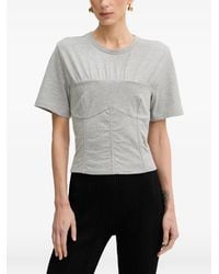 Patrizia Pepe - Drawstring-Detail Bustier T-Shirt - Lyst