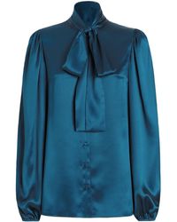 Dolce & Gabbana - Pussybow-Collar Blouse - Lyst