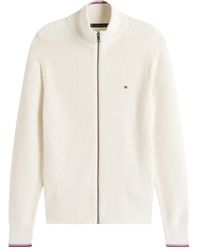 Tommy Hilfiger - Zip Ribbed Cardigan - Lyst