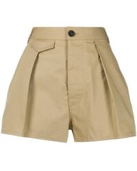 DSquared² - Front Pleat High-Waisted Shorts - Lyst
