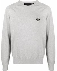 Philipp Plein - Pullover Mit Logo-Patch - Lyst