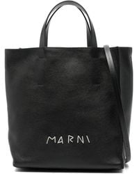 Marni - Shopper Mit Logo-Stickerei - Lyst