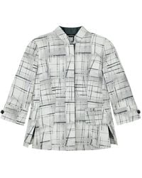 Emporio Armani - Chemise À Carreaux Et Col Mao - Lyst