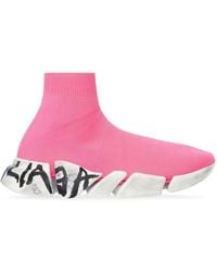 Balenciaga - Speed 2.0 Graffiti Recycled Knit Sneakers - Lyst