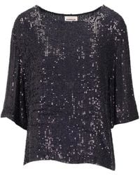 P.A.R.O.S.H. - Sequin-Embellished Short-Sleeve T-Shirt - Lyst
