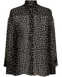 Dolce & Gabbana - Polka-dot Sheer Chiffon Shirt - Lyst