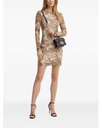 Guess - Leopard-Print Long-Sleeve Mini Dress - Lyst