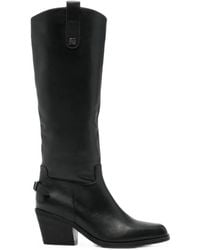 Linda Baumann - Buckle-Detail Square-Toe Knee-High Boots - Lyst