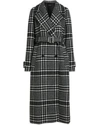 KARL LAGERFELD - Houndstooth Long Wool-Blend Coat - Lyst
