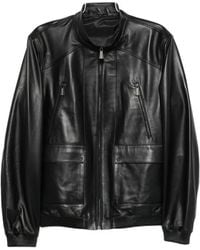 SERGIO MORETTI FIRENZE - Zip-Up Leather Jacket - Lyst