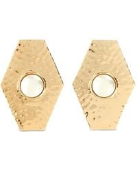 Self-Portrait - Large Hammered Pearl Earrings - Lyst