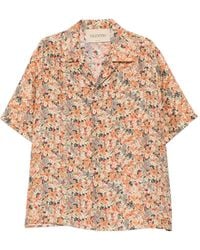 Valentino Garavani - Floral-Print Camp-Collar Button-Down Silk Shirt - Lyst