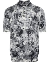 Avant Toi - Abstract-print Ribbed Polo Shirt - Lyst