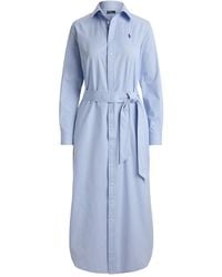 Polo Ralph Lauren - Striped Belted Midi Dress - Lyst