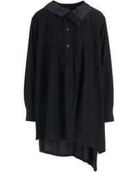 Y's Yohji Yamamoto - Button-Placket Asymmetric Blouse - Lyst