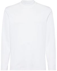 Brunello Cucinelli - Mock-neck Long-sleeve T-shirt - Lyst