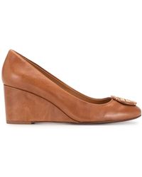 Tory Burch Туфли На Танкетке С Логотипом - Коричневый