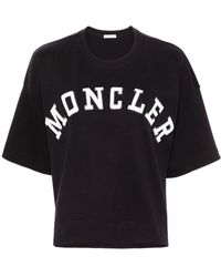 Moncler - T-Shirt mit Logo-Patches - Lyst