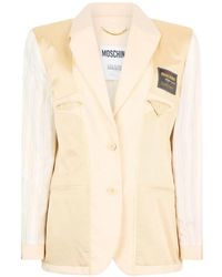 Moschino - Sakko Mit Logo-Patch - Lyst