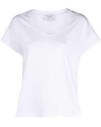 Wild Cashmere - Round Neck Stretch-cotton T-shirt - Lyst