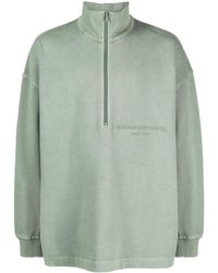 Alexander Wang - Half-zip Cotton Sweatshirt - Lyst
