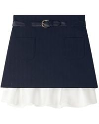 Sandro - Mini Striped Ruffled Skirt - Lyst