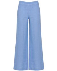 120% Lino - Wide-Leg Linen Trousers - Lyst