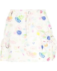 Collina Strada - Floral-print Cotton Miniskirt - Lyst