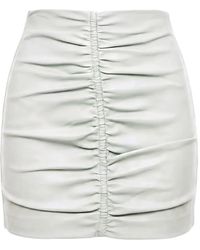 DSquared² - Ruched Leather Mini Skirt - Lyst