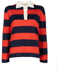 The Great - Academy Striped Polo Top - Lyst