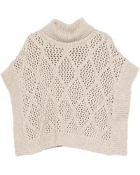 Peserico - Pull En Maille Ajourée Et Col Roulé - Lyst