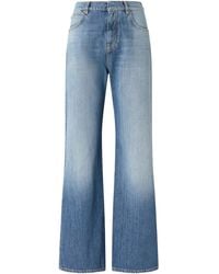 Pinko - Wide Leg Jeans With Fades - Lyst