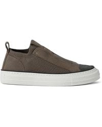 Brunello Cucinelli - Knitted Slip-On Sneakers - Lyst