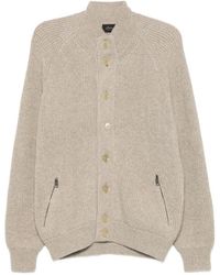 Brioni - Ribbed-Knit High-Neck Cardigan - Lyst