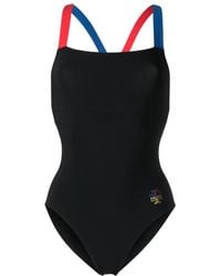 Tory Burch - Logo-Detail Colorblocked Swimsuit - Lyst