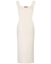 Max Mara - Ribbed-Knit Square-Neck Midi Dress - Lyst