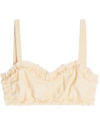 Dries Van Noten - Ruffled Cotton Bra Top - Lyst