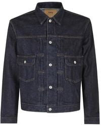 Edwin - Veste En Jean À Détails Plissés - Lyst