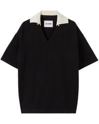 Jil Sander - Cotton Knit Polo Shirt - Lyst