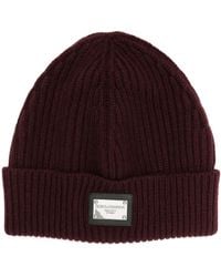 Dolce & Gabbana - Gerippte Beanie Mit Logo-Schild - Lyst