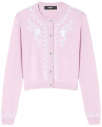 Versace - Bead-embellished Knit Cardigan - Lyst